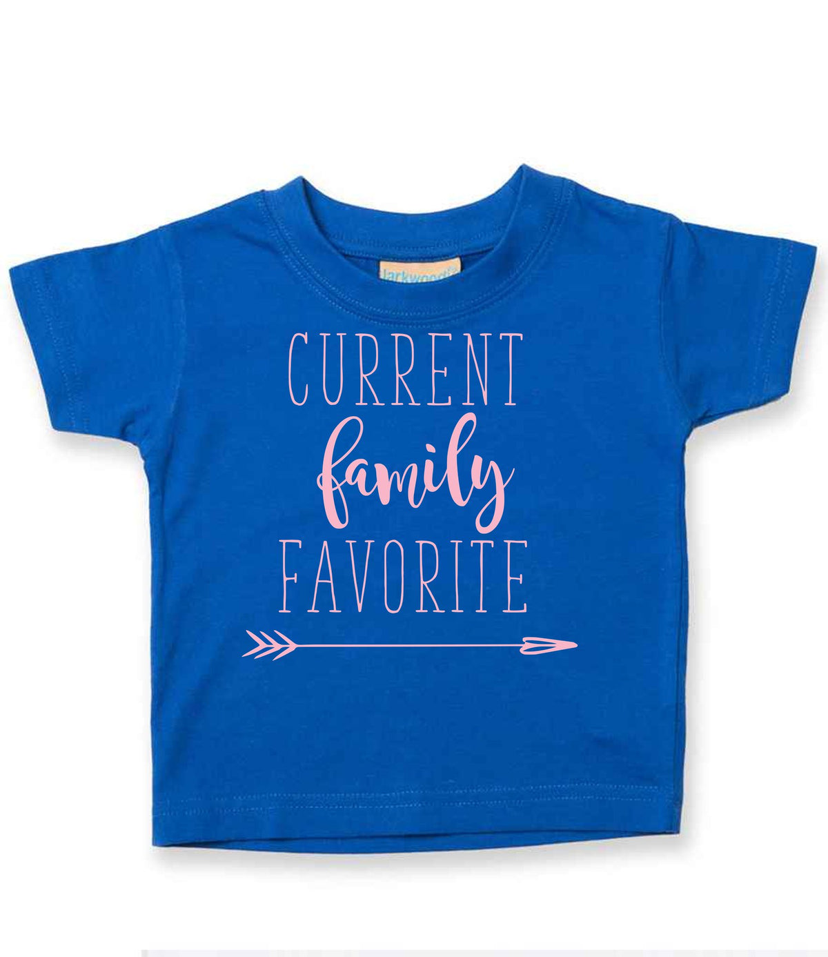 CURRENT Family FAVORITE – Baby T-Shirt in Royal Blue with Baby Pink vinyl