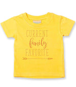 CURRENT Family FAVORITE – Baby T-Shirt in Sunflower with Baby Pink vinyl