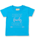 CURRENT Family FAVORITE – Baby T-Shirt in Turquoise Blue with Baby Pink vinyl