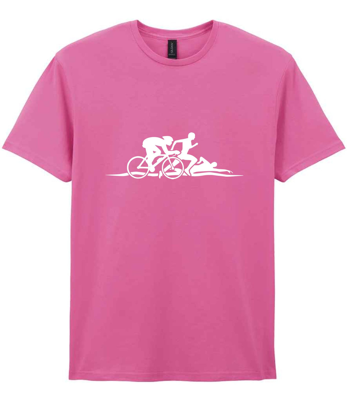 Cycle Run Swim Silhouettes t-shirt in azalea
