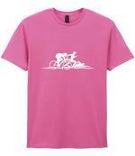 Cycle Run Swim Silhouettes t-shirt in azalea