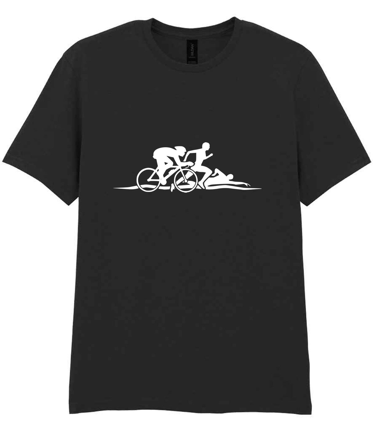 Cycle Run Swim Silhouettes t-shirt in black