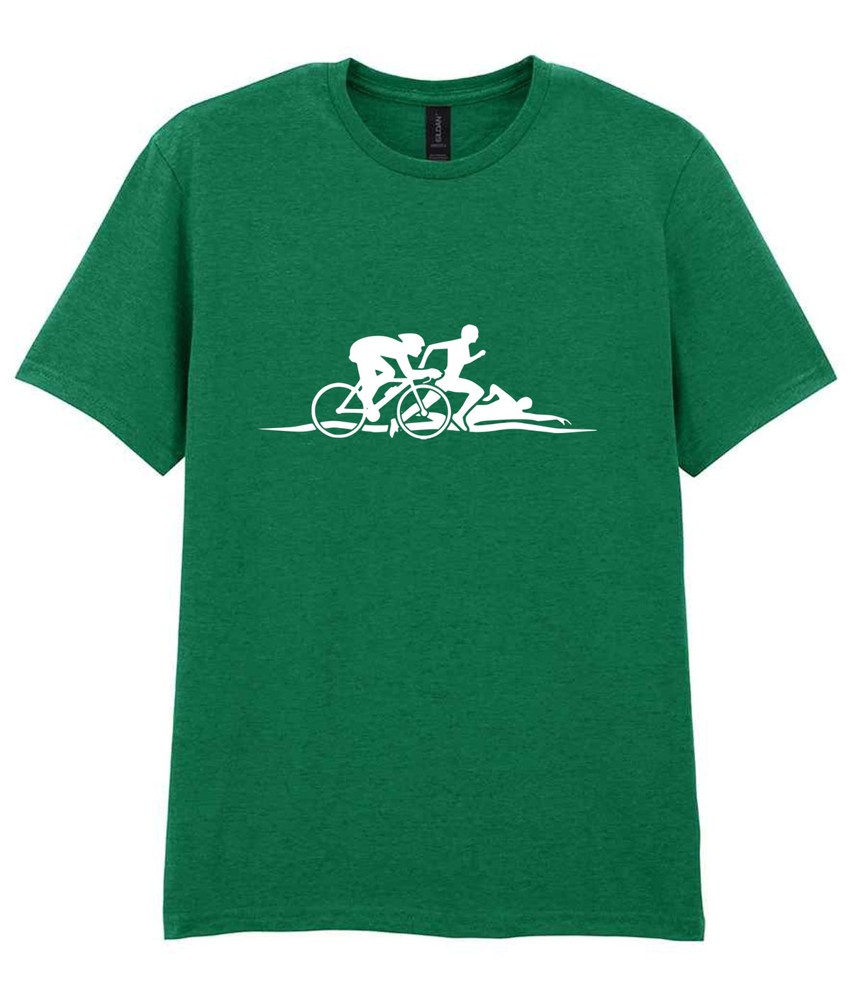 Cycle Run Swim Silhouettes t-shirt in kelly green