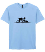 Cycle Run Swim Silhouettes t-shirt in light blue