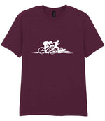Cycle Run Swim Silhouettes t-shirt in maroon