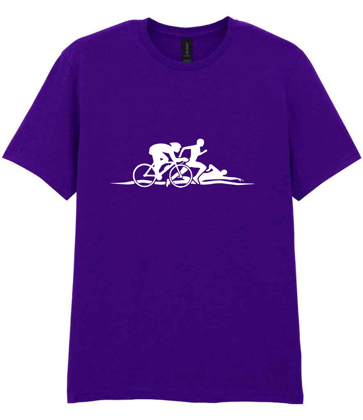 Cycle Run Swim Silhouettes t-shirt in purple