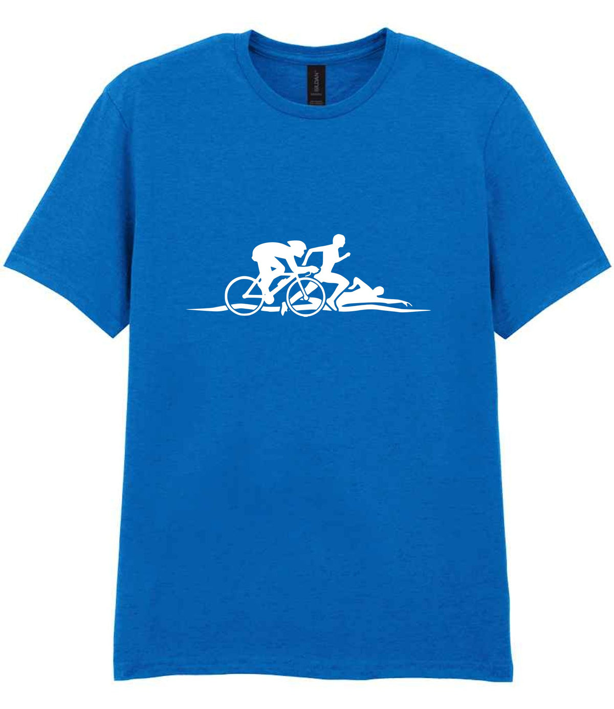 Cycle Run Swim Silhouettes t-shirt in royal blue