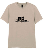 Cycle Run Swim Silhouettes t-shirt in sand