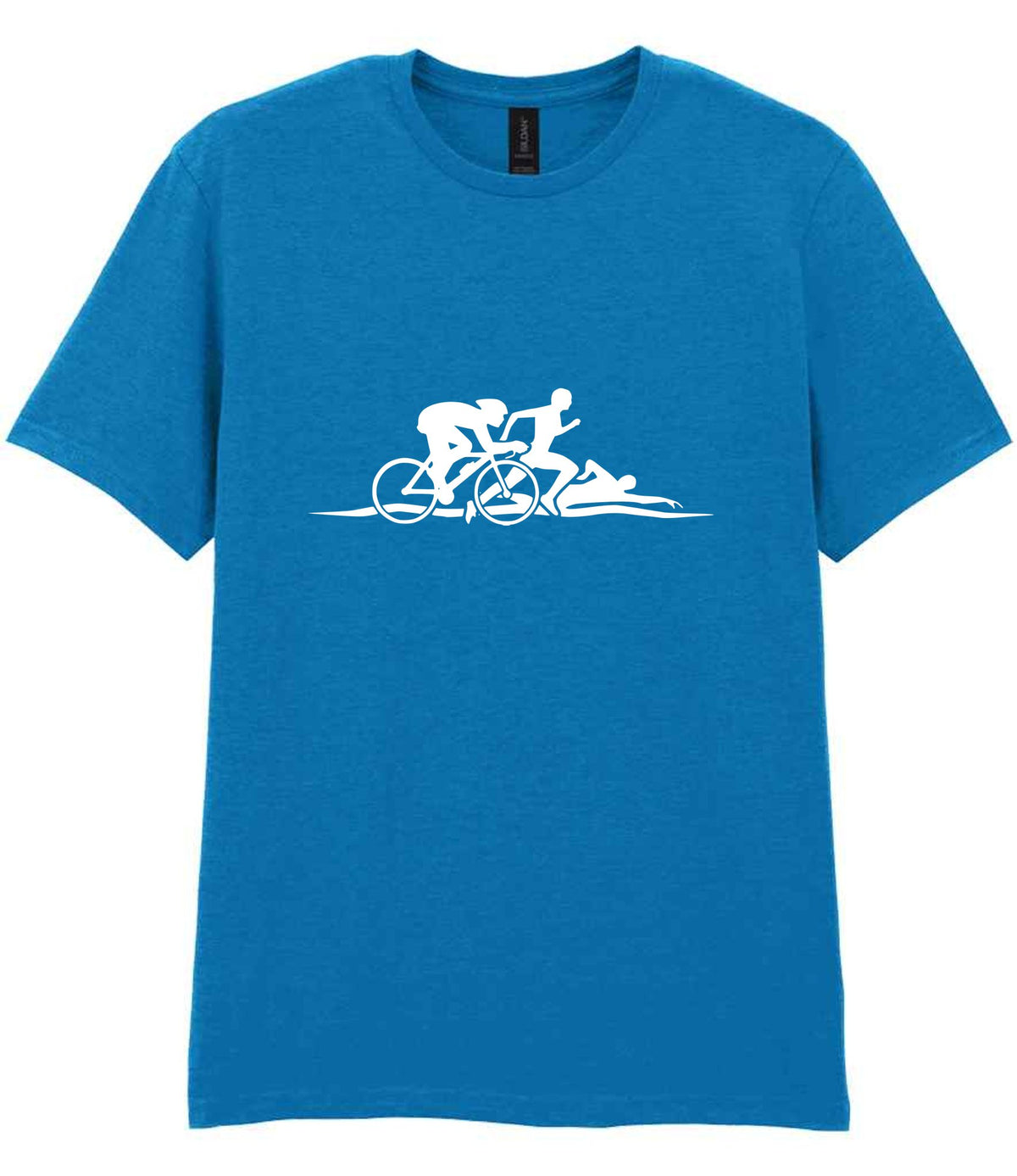 Cycle Run Swim Silhouettes t-shirt in sapphire blue