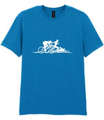 Cycle Run Swim Silhouettes t-shirt in sapphire blue