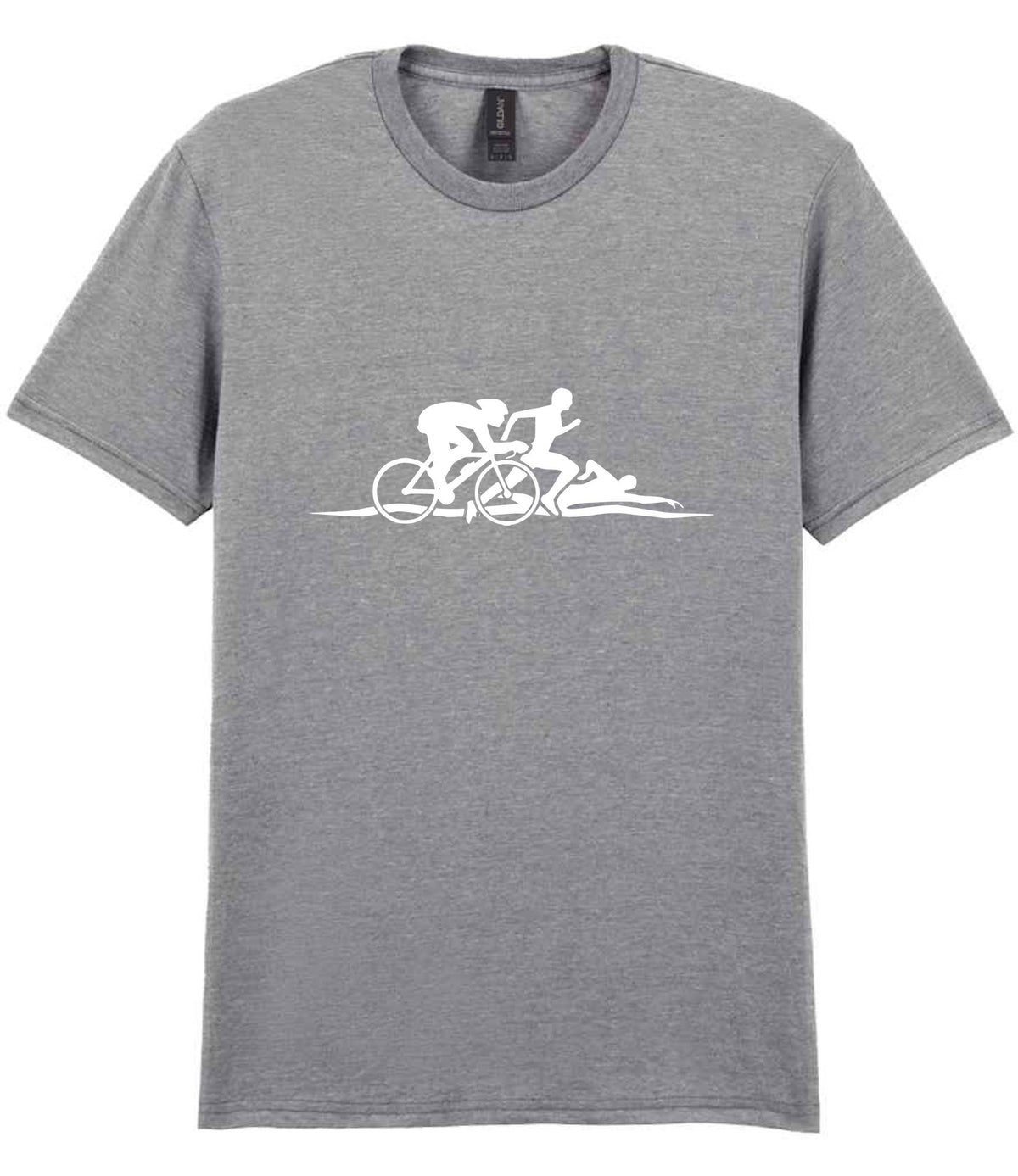 Cycle Run Swim Silhouettes t-shirt in sport grey