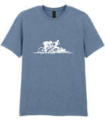 Cycle Run Swim Silhouettes t-shirt in stone blue
