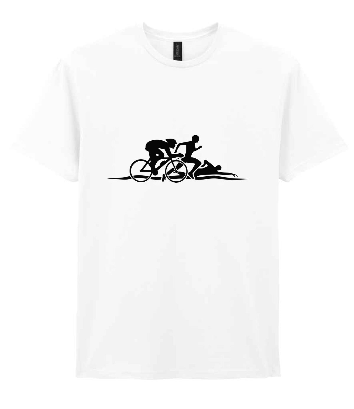 Cycle Run Swim Silhouettes t-shirt in white