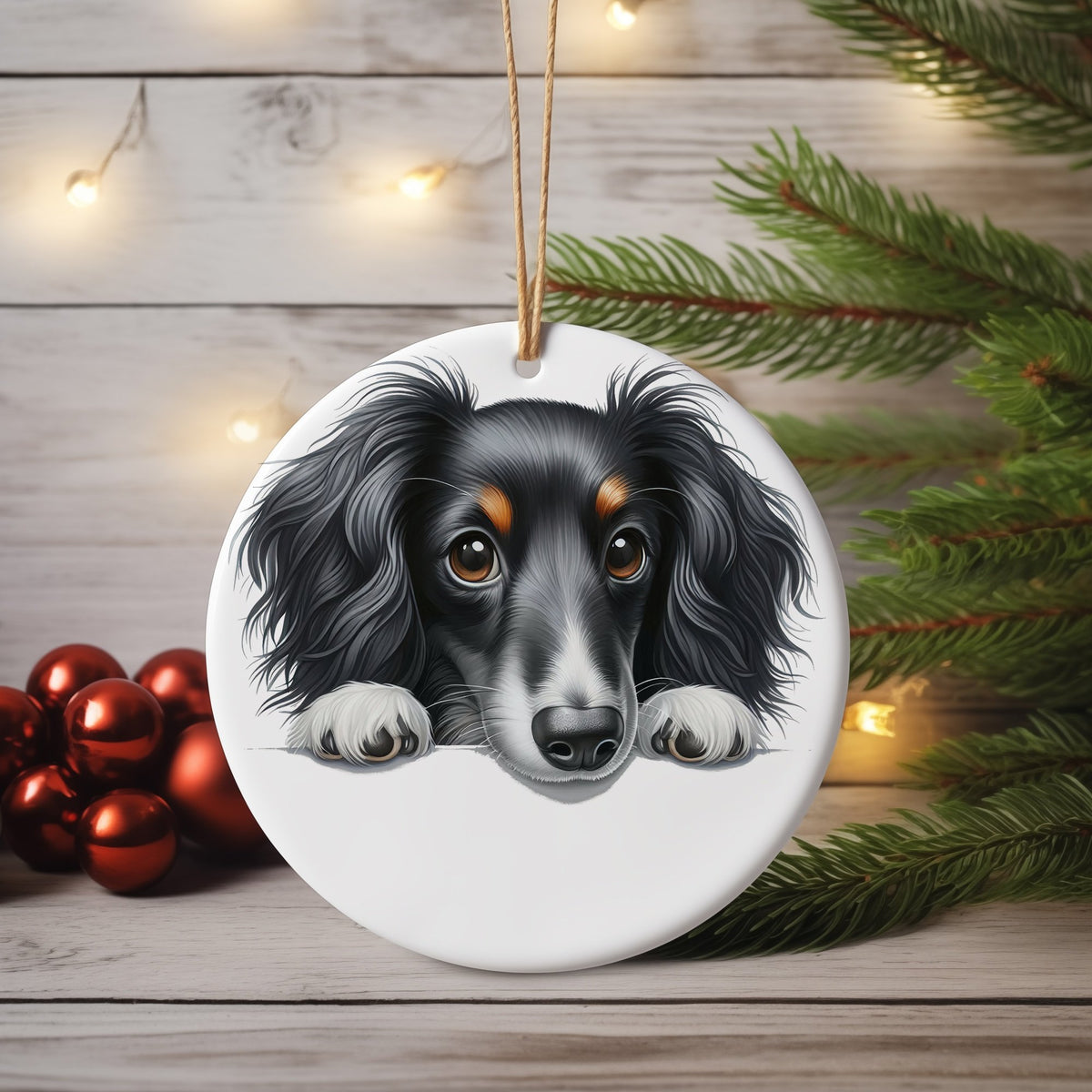 Dachshund Portrait hanging decoration in standard