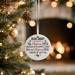Dear Daddy Christmas Message hanging decoration in standard