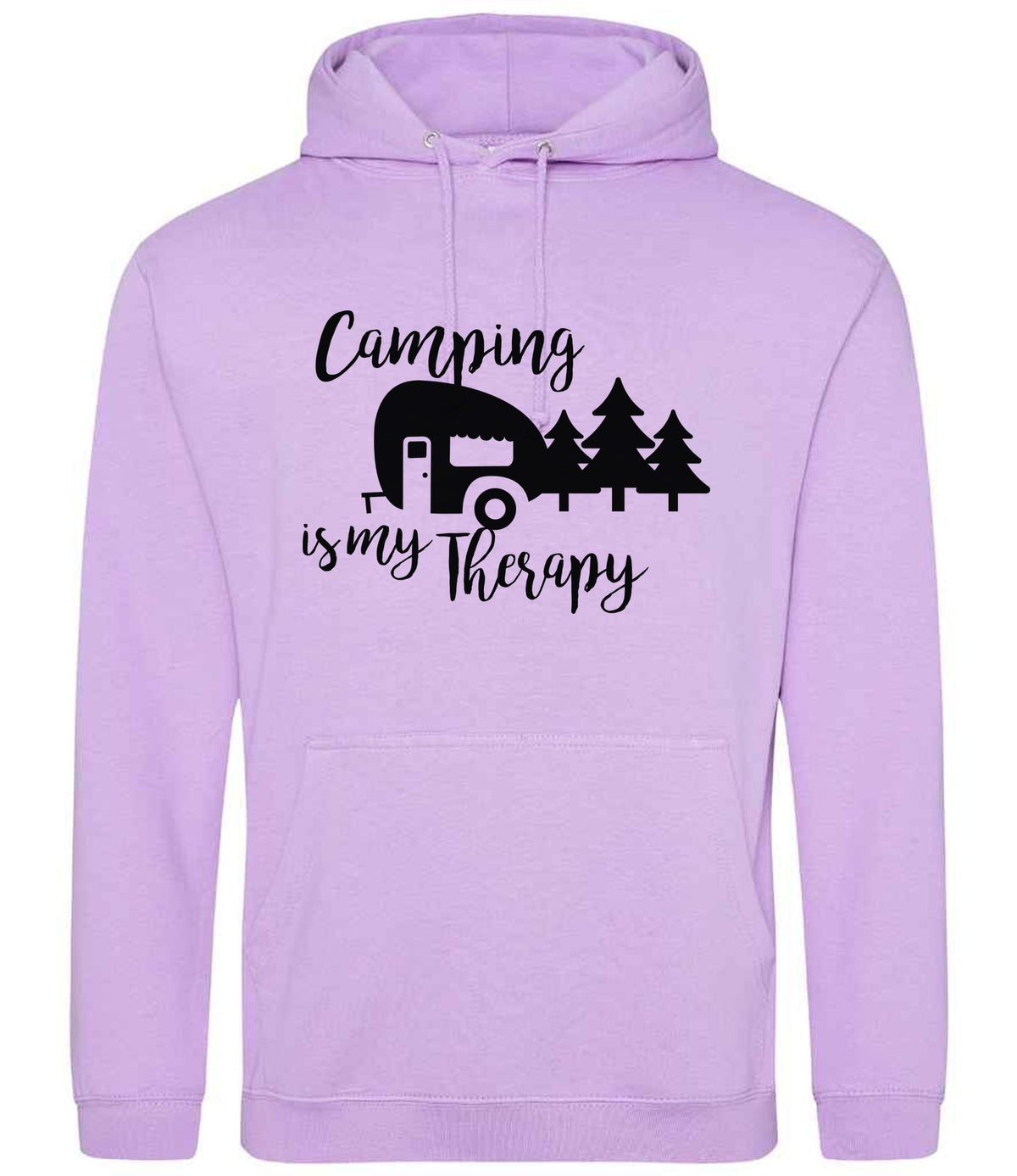 Camping Is My Therapy hoodie in lavender