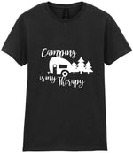 Camping Is My Therapy t-shirt in black