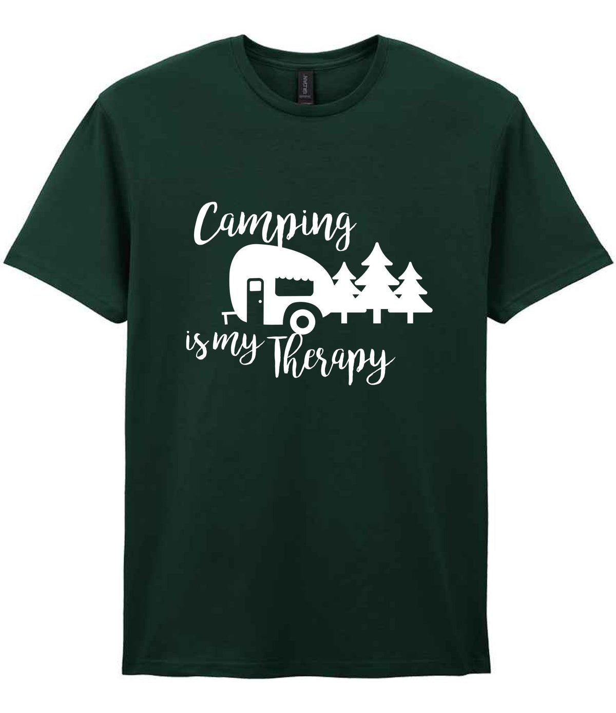 Camping Is My Therapy t-shirt in forest green