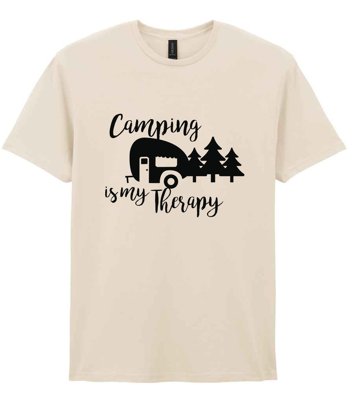 Camping Is My Therapy t-shirt in natural