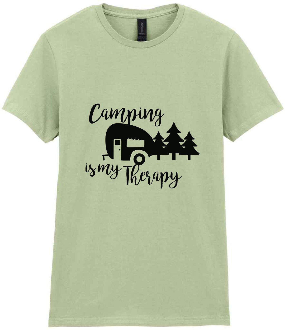 Camping Is My Therapy t-shirt in pistachio