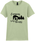 Camping Is My Therapy t-shirt in pistachio
