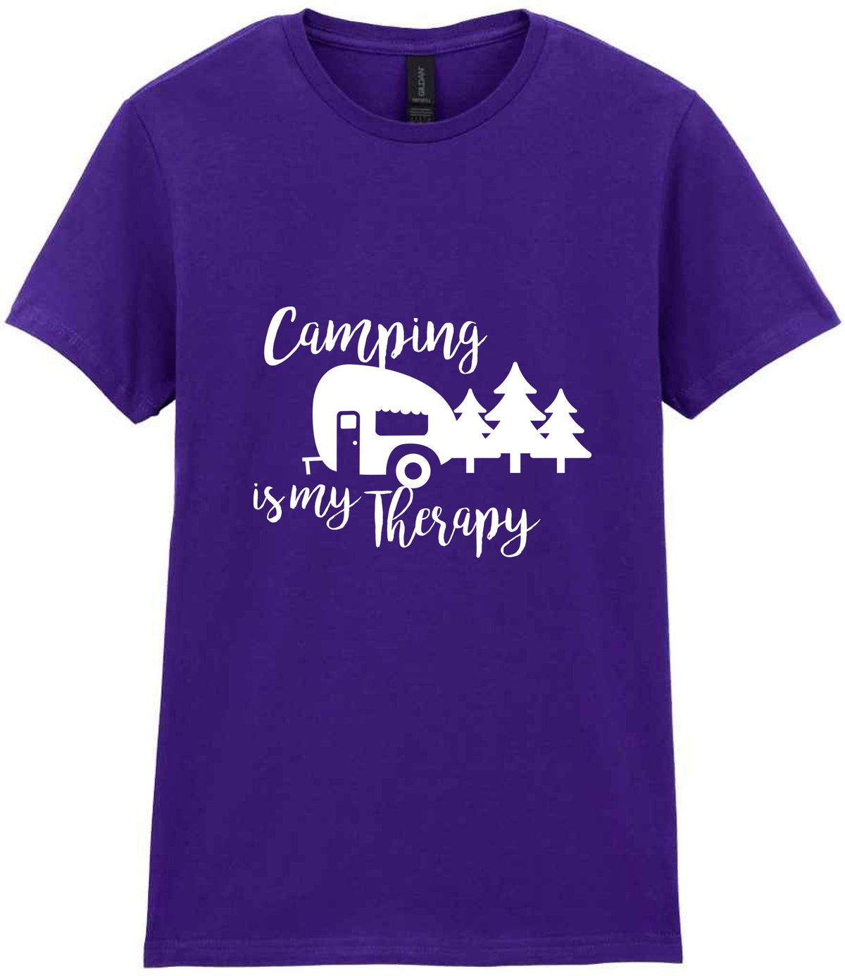 Camping Is My Therapy t-shirt in purple