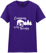 Camping Is My Therapy t-shirt in purple