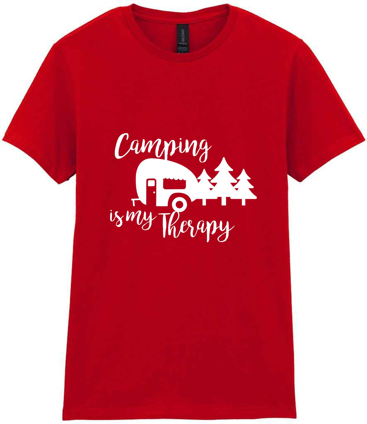 Camping Is My Therapy t-shirt in red