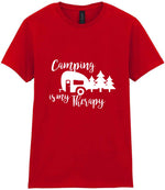 Camping Is My Therapy t-shirt in red
