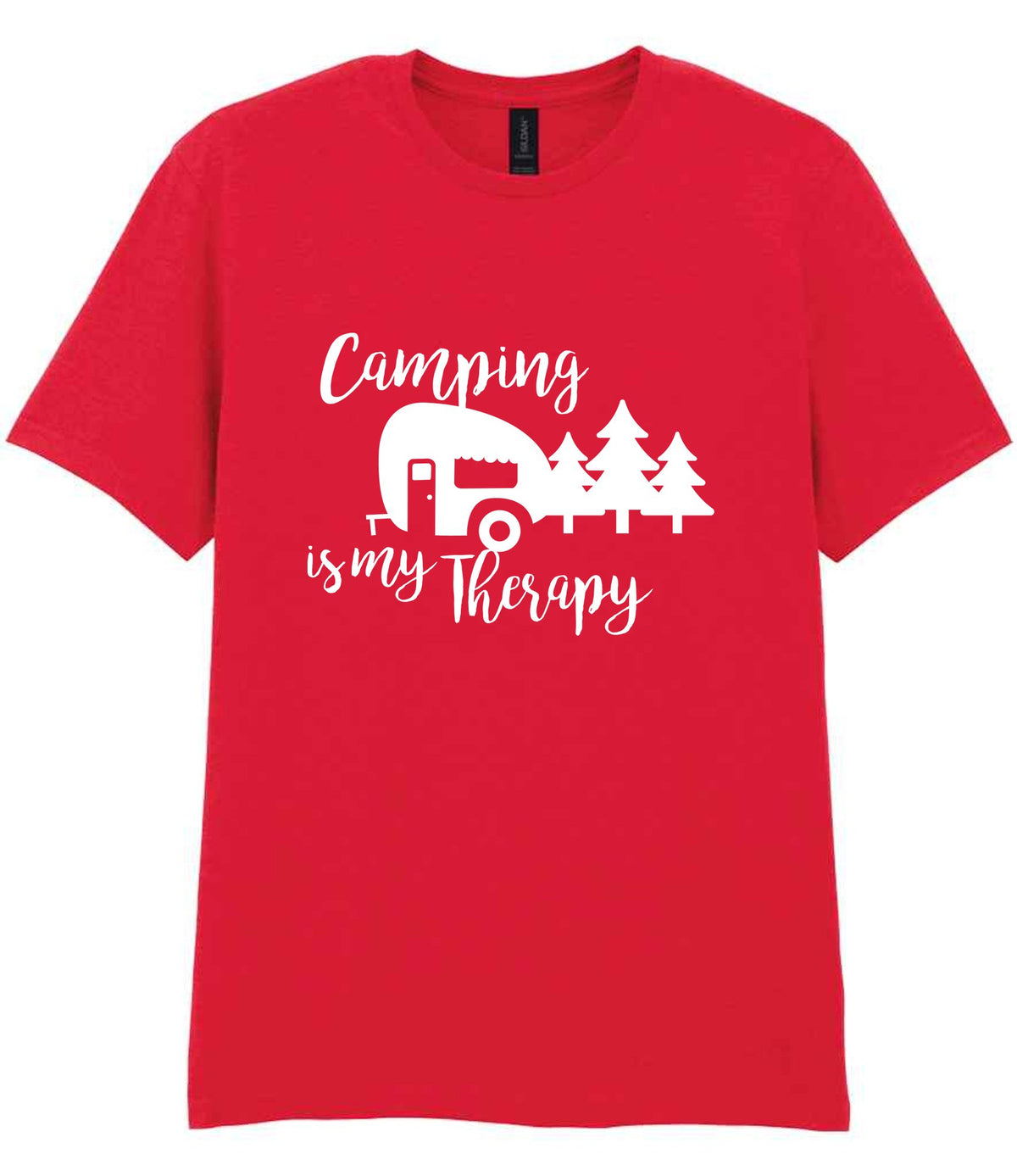 Camping Is My Therapy t-shirt in red
