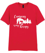 Camping Is My Therapy t-shirt in red