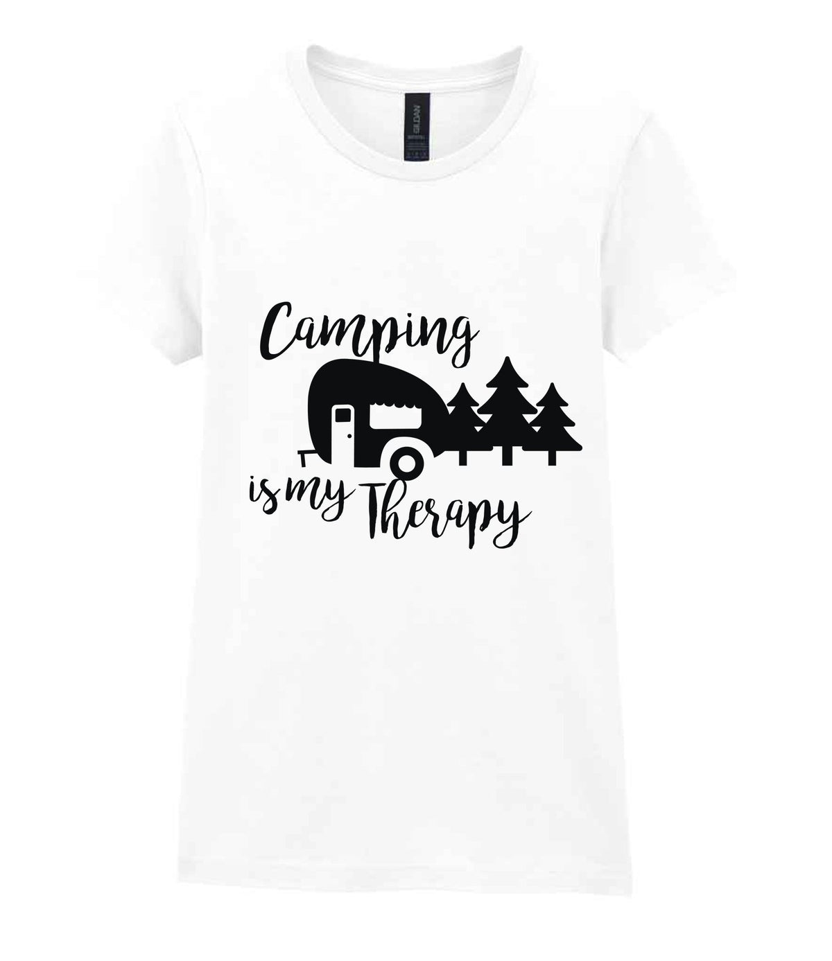 Camping Is My Therapy t-shirt in white