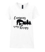 Camping Is My Therapy t-shirt in white