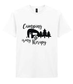Camping Is My Therapy t-shirt in white