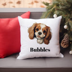 Customisable Cavalier King Charles Spaniel – Cushion, personalised with your own text