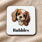 Customisable Cavalier King Charles Spaniel – Coaster, personalised with your own text