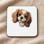Cavalier King Charles Spaniel coaster in white