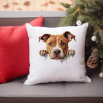 American Pit Bull Terrier cushion in white