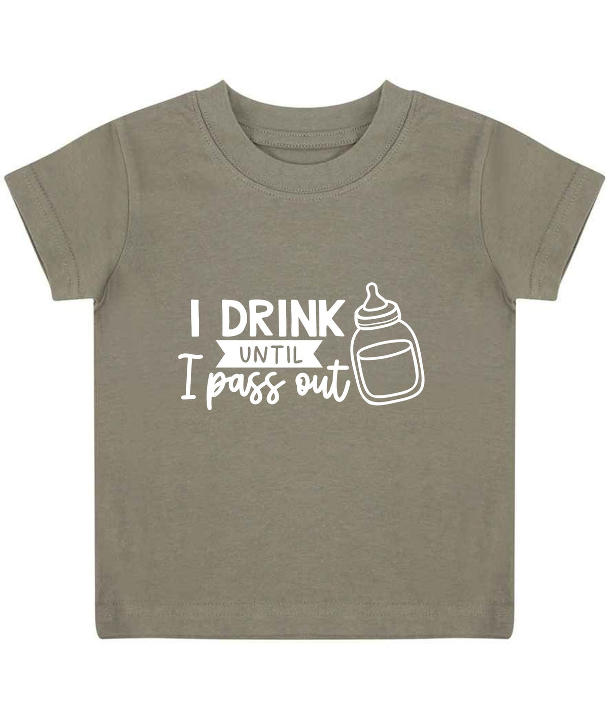 I Drink Until I Pass Out t-shirt in khaki