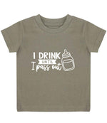 I Drink Until I Pass Out t-shirt in khaki