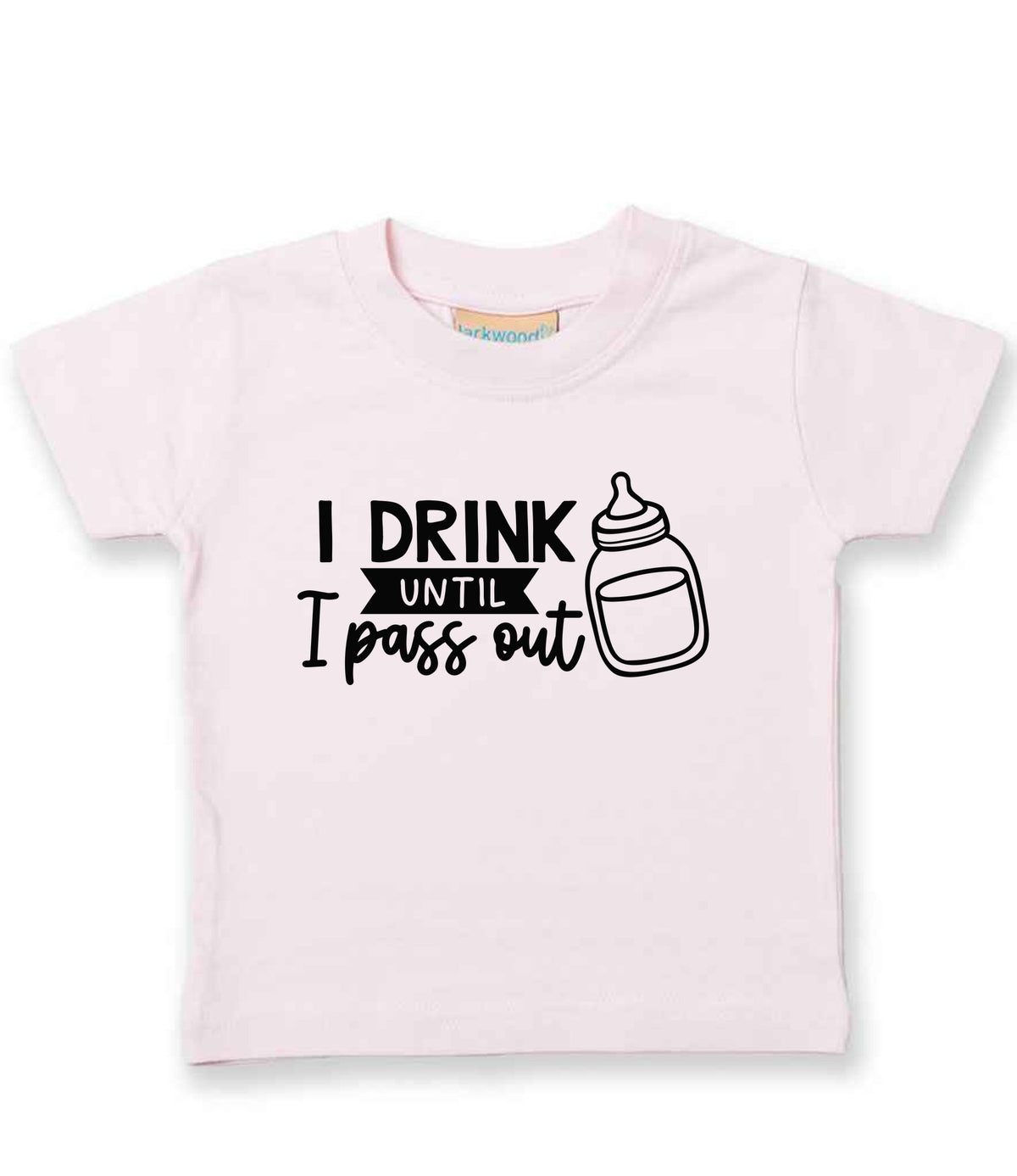 I Drink Until I Pass Out t-shirt in pale pink