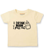 I Drink Until I Pass Out t-shirt in pale yellow