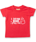 I Drink Until I Pass Out t-shirt in red