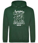 Awesome Bearded Dad hoodie in bottle green