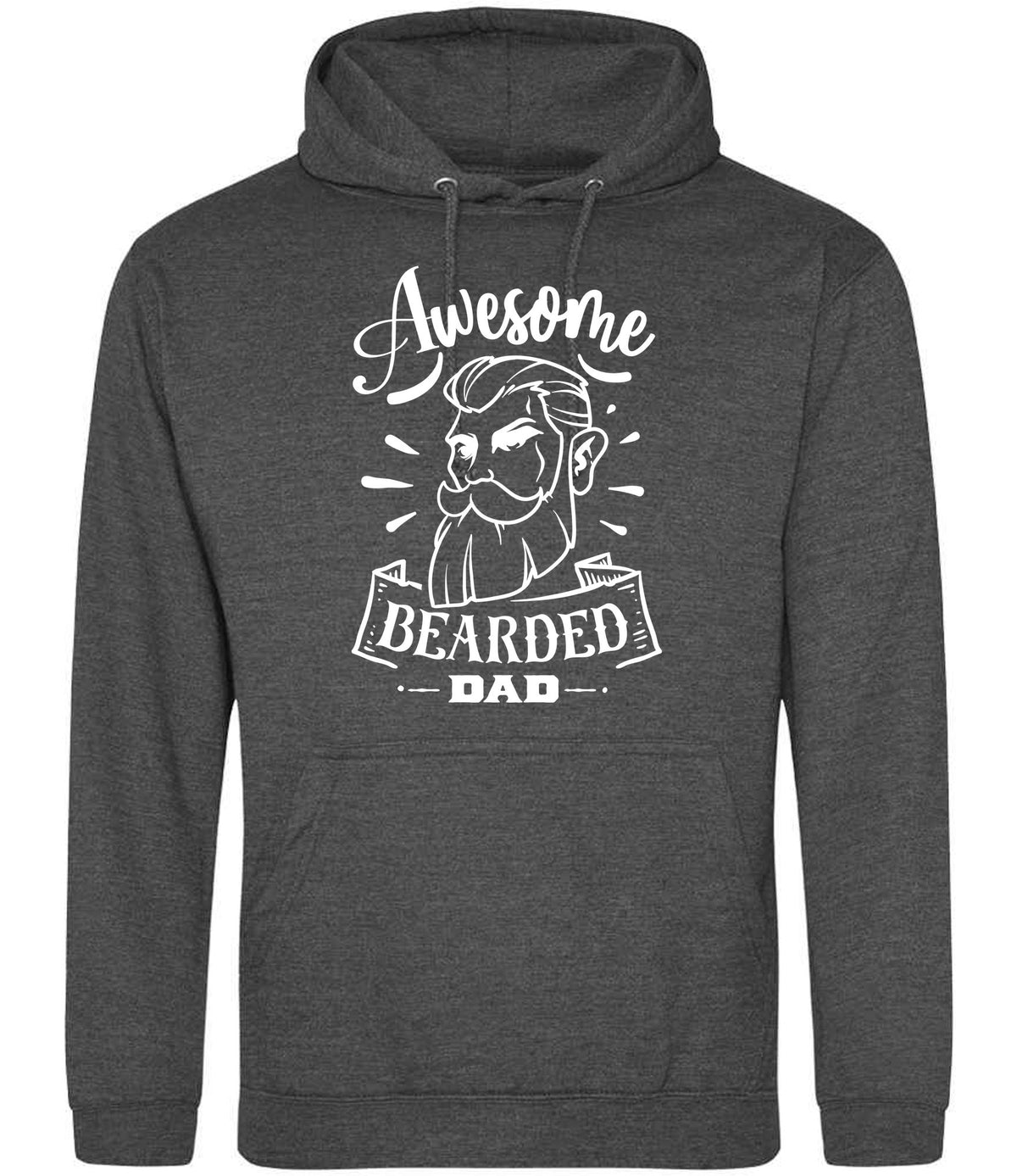 Awesome Bearded Dad hoodie in charcoal