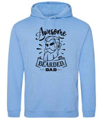 Awesome Bearded Dad hoodie in cornflower blue