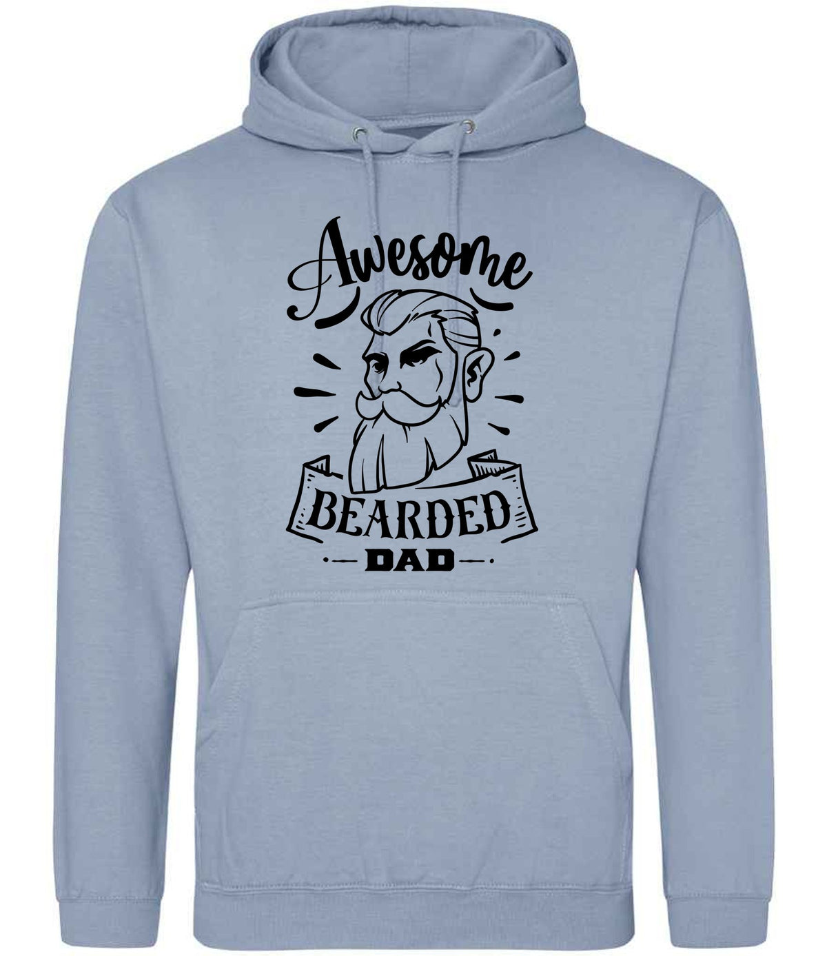 Awesome Bearded Dad hoodie in dusty blue
