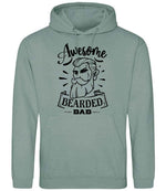 Awesome Bearded Dad hoodie in dusty green