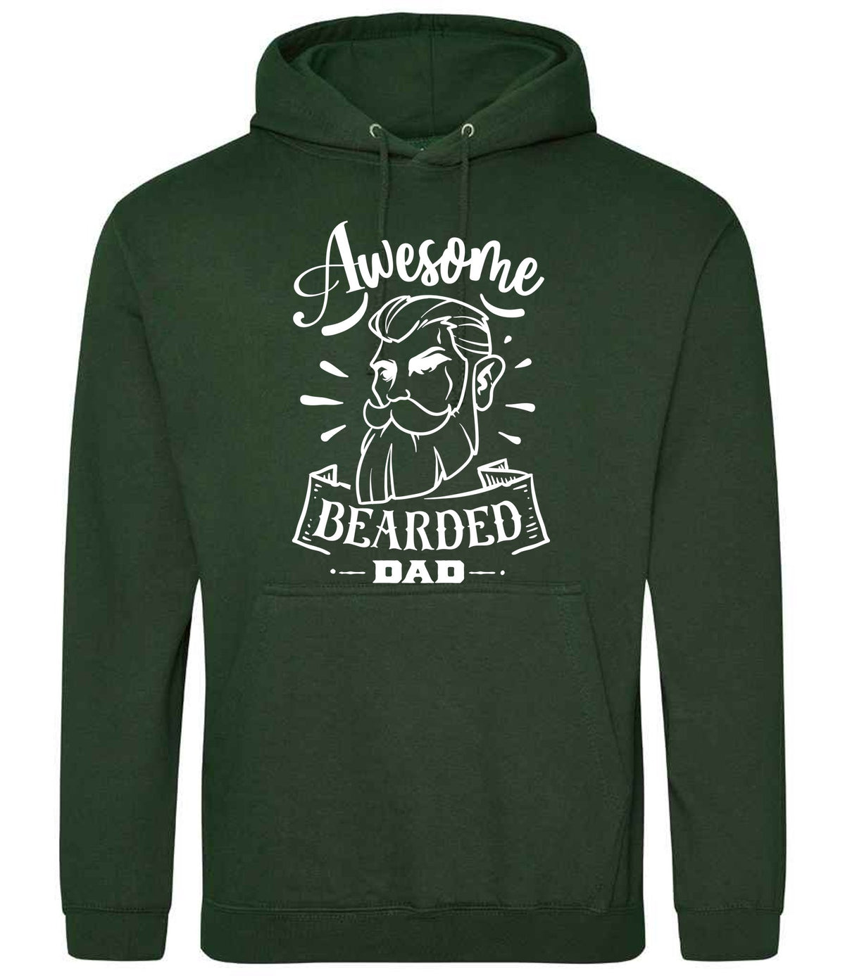 Awesome Bearded Dad hoodie in forest green