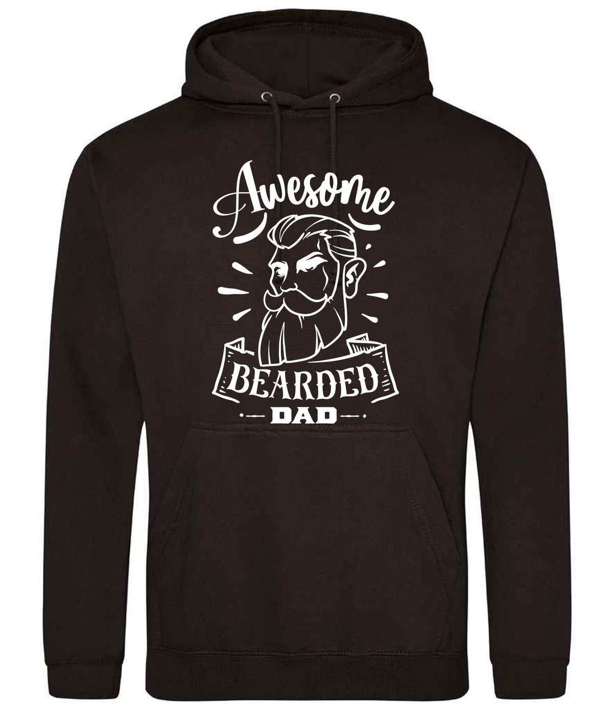 Awesome Bearded Dad hoodie in jet black